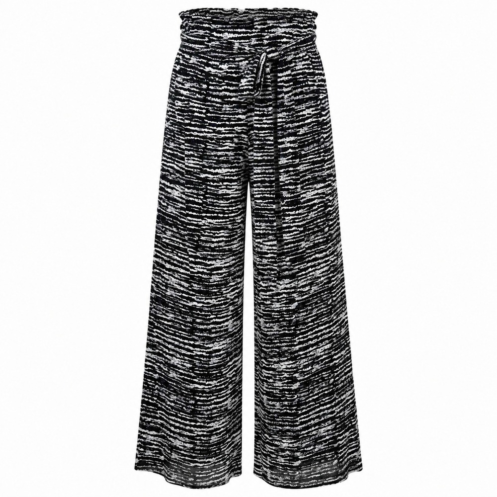 HEARTSOUL Elastic Smocked Waist Sheer Wide Leg Pants XL Boho Cruise W/Shorts